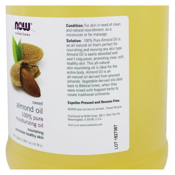 NOW Foods 100 Pure Almond Oil, 128 Fl Oz