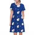 thumbnail image 1 of Disketp Moon Lamb para Vestido de Manga Corta para Mujeres, Vestidos de Verano para Mujeres, Casual y Holgado para la Playa, 1 of 6