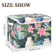 thumbnail image 5 of Yayeee Collapsible Storage Bin with Lid Fabric Closet Decorative Basket with Handles, Green Floral, 5 of 7