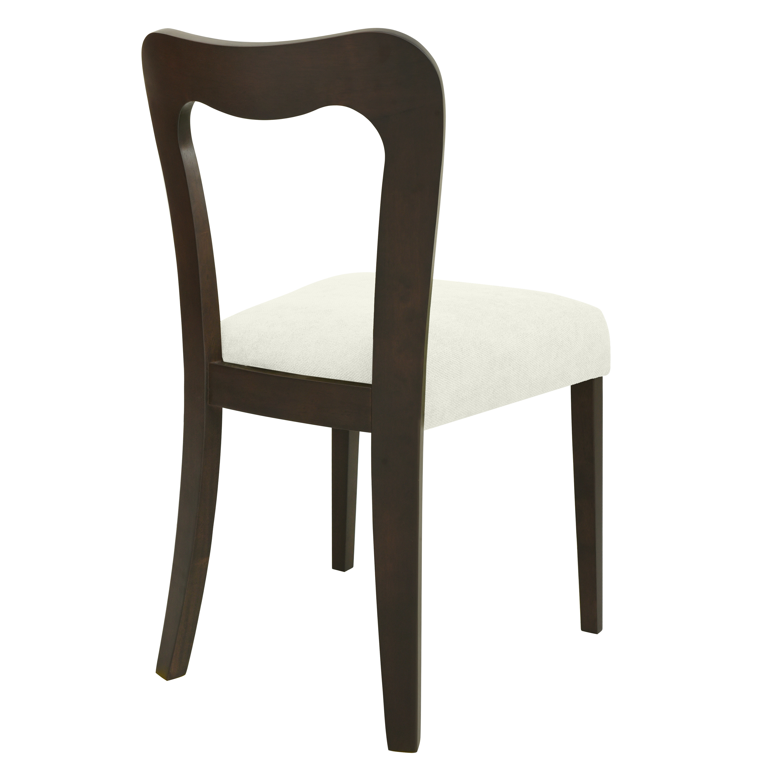 Euroco Mid-Century Dining Chairs Set of 2, Upholstered Kitchen Side Chairs Accent Chairs with Wooden Legs for Living Room,Beige & Dark Brown