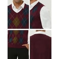 thumbnail image 5 of MODA NOVA Big & Tall Men's Casual Argyle Vest Sweater Slim Fit Knit Pullover Red LT, 5 of 5