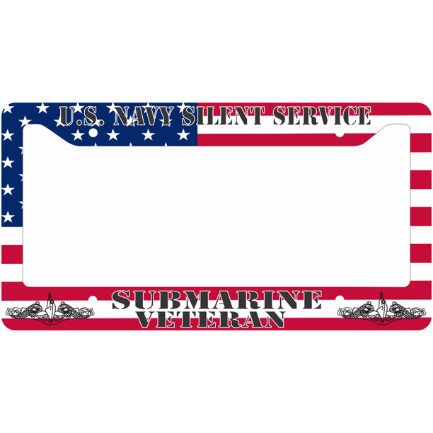 U.S. Navy Silent Service Veteran Flag License Plate Frame