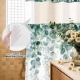 thumbnail image 3 of No Hook Shower Curtain, Eucalyptus Leaves Shower Curtains for Bathroom with See Through Top Window, Green Botanical Summer Spring Leaves Waterproof & Washable Bath Curtain Stall 48"x72", 3 of 9