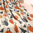 thumbnail image 3 of Light Halloween Pumpkins Bats and Spiders Blanket,Comfortable Soft Lamb Wool Throw Blanket,All Season,Warm Lightweight Blankets for Sofa Bed Couch Living Room Chair,60"x80", 3 of 4