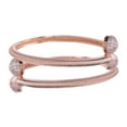 thumbnail image 5 of Ratnavali Jewels Indian Bangle Set CZ Cubic Zirconia Brass Metal Kada Bracelet Jewelry for Women White Rose Gold Tone, 5 of 6