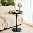 thumbnail image 5 of Yabanana Round Wooden Side Table & Drink Table for Small Space, with Rubberwood Accent Leg, for Living Room, Corner, Bedroom (Black,11.8in), 5 of 8