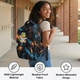 thumbnail image 3 of FKELYI 17 Inch School Backpack for Kids Schoolbag Dinosaur Lightning Print Primary School Daypack with Multi-Pockets Lightweight Rucksack Bookbag for Elementary Student, 3 of 7
