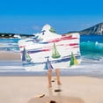 thumbnail image 2 of Yayeee Kids Hooded Towels Toddler Soft Absorbent Beach Bathing Wrap 50" x 23.5", Hand Drawn Sailboats, 2 of 5