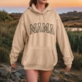 thumbnail image 2 of zaveiop Mama Sweatshirt Casual Long Sleeve Hoodies Fall Loose Mom Gift Drawstring Pullover Tops with Pockets 2025 Big Sales (Khaki, XL), 2 of 4
