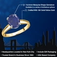 thumbnail image 2 of Gem Stone King 10K Two Tone Gold Blue Lapis Engagement Ring for Women | 2.00 Cttw | Oval 9X7MM | Gemstone Birthstone | Size 9, 2 of 6