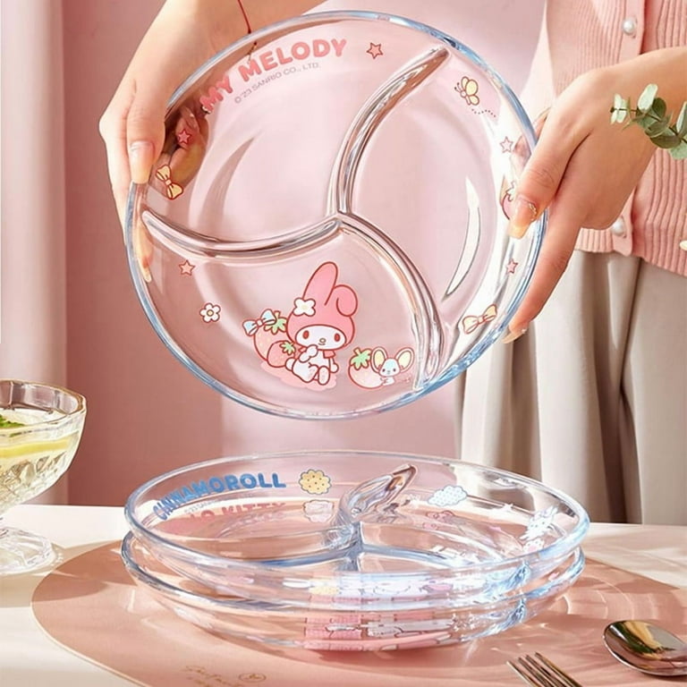 Sanrio My Melody Melamine Mini Plate - Small Tray, 8.7x6.4 Inches, Lightweight Dish For Snacks Or Accessories (MTSI5-A)
