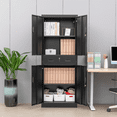 thumbnail image 6 of BESFUR Metal Cabinet with Drawer and Adjustable Shelves for Garage, Office, School - Black, 6 of 6