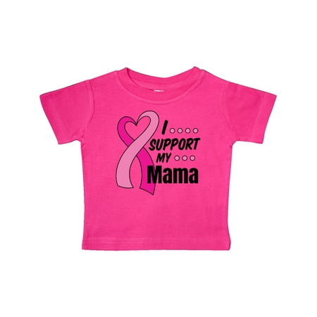 

Inktastic Breast Cancer Awareness I Support My Mama with Pink Ribbon Gift Baby Boy or Baby Girl T-Shirt