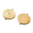 thumbnail image 2 of 3 pc PVD Vacuum Plating 304 Stainless Steel Flat Round Vortex Connector Charms with Rhinestone Real 18K Gold Plated 20x15.5x1.5mm Hole: 1.2mm, 2 of 3