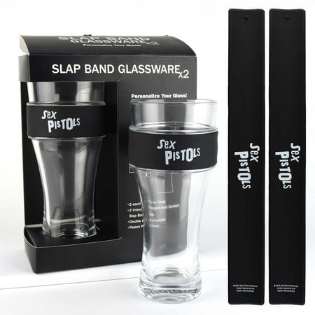 Sex Pistols 2 Pack Slap Band Glassware Yel / Pink Logo