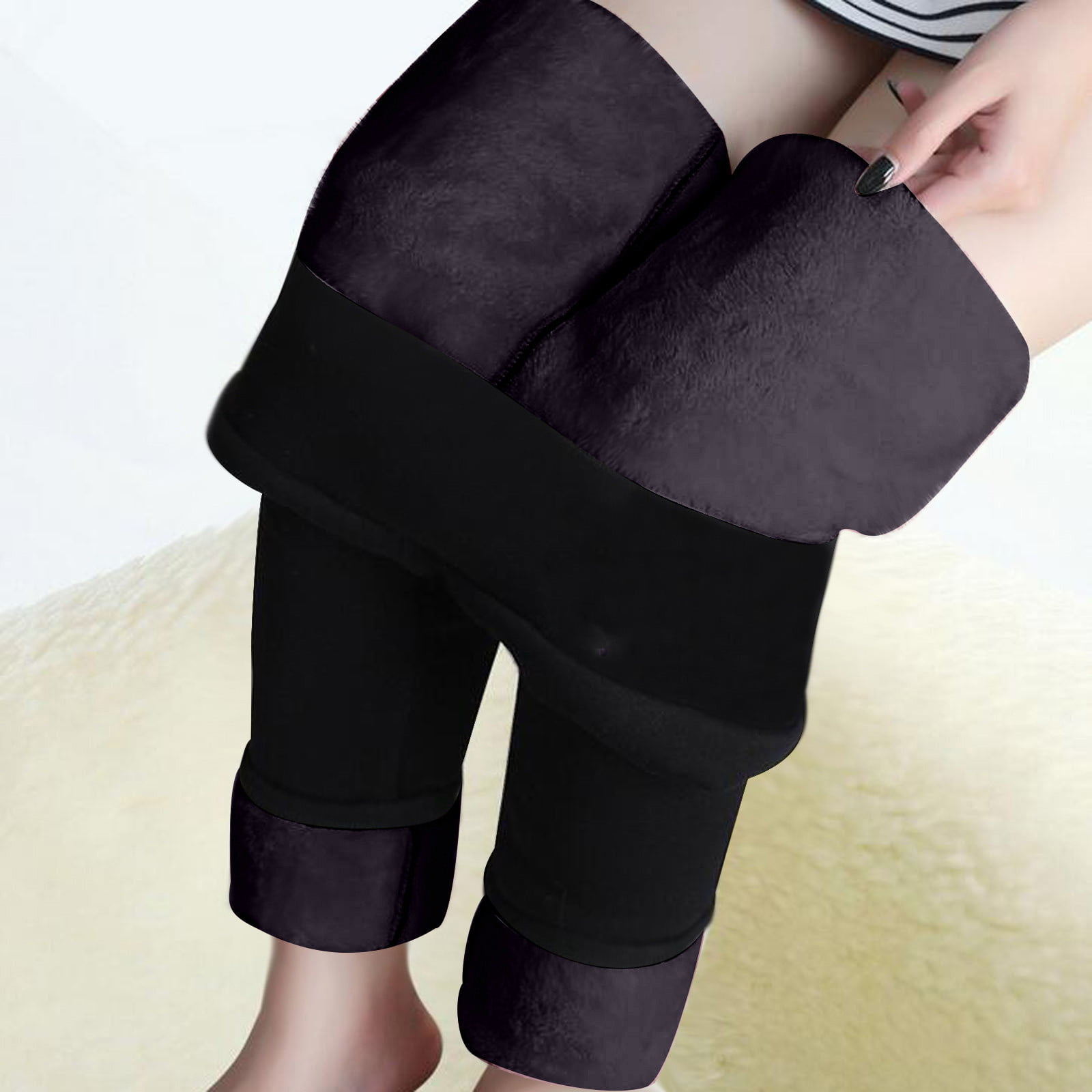 Fleece Lined Leggings Women Plus Size Winter Warm Push Up Velvet Big Size Seamless Fleece Pants 