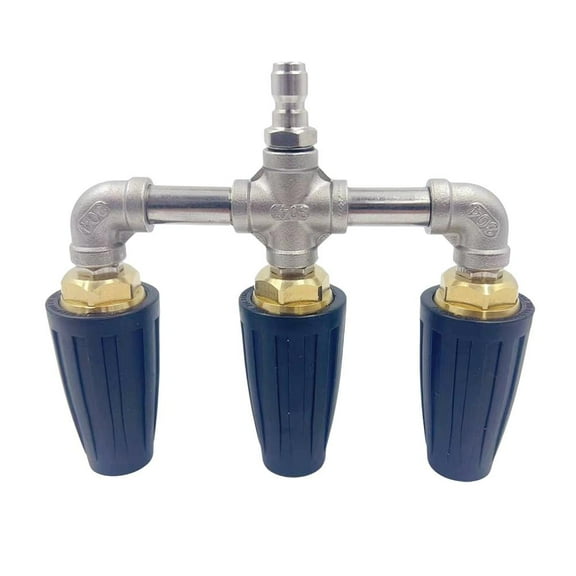 Triple Turbo Nozzle Prure Washer, 360° Rotating Turbo Nozzle with 1/4" Qui Connector, 2.0 Orifice 3-in-1 Turbo Nozzle, 4000 PSI Power Washer Nozzle Tips for Cleaning Bri/Concrete/Des/Window T3K0