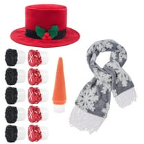 Neoyler Outdoor Christmas Decorations Christmas Decorations Outdoor Snowman Hat Scarf Set Easy DIY Kit Classic Family Activity for Winter Holiday and Memorable Gatherings 3.9in Red