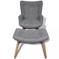 thumbnail image 5 of vidaXL Armchair with Footstool Gray Fabric, 5 of 5