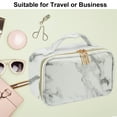 thumbnail image 5 of Unique Bargains Makeup Bag Marble Cosmetic Travel Bag Make Up Brush Organizer Bag Storage for Women White Gray 8"x5"x4", 5 of 7