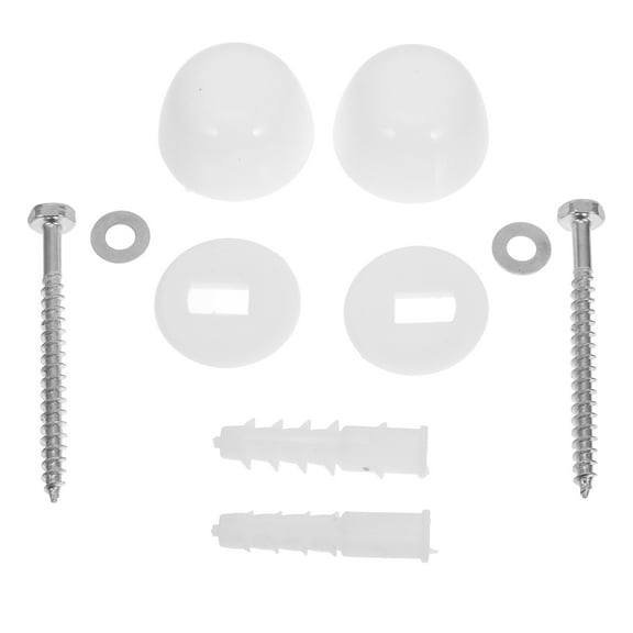 HOMEMAXS Universal Toilet Bolt with Caps Plastic Round Push On Toilet Bowl Caps Toilet Seat Floor mounting Screws with Washers for Toilet Bowl