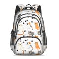 thumbnail image 2 of Cat White Pattern Backpack for School, Cute School Bag with Adjustable Shoulder Straps and Padded Back, 16.9"x12.6"x5.9", 2 of 5