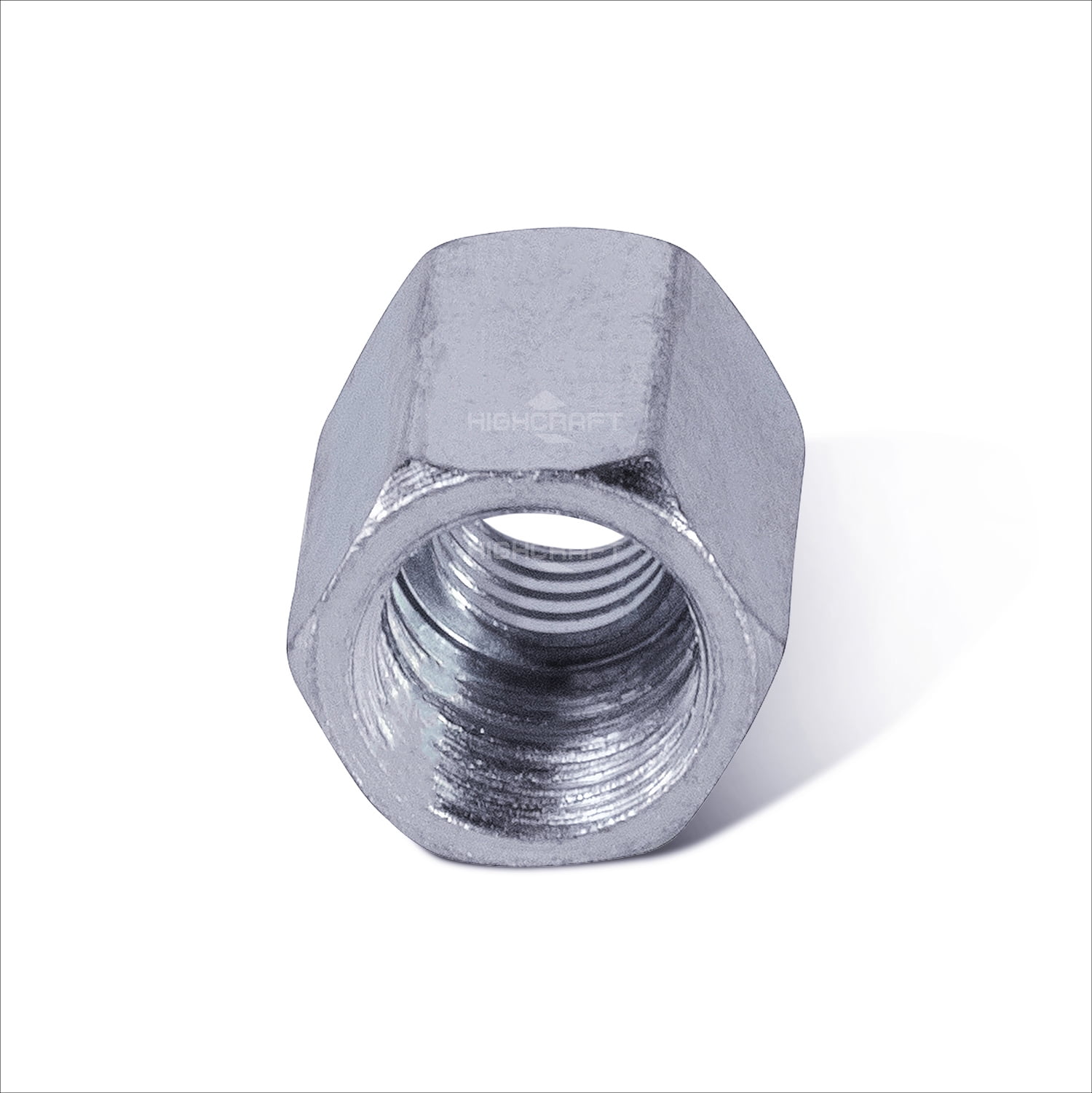 Highcraft 5/8" X 1/2" X 2-5/8" Reducing Rod Coupling Nuts, Zinc Plated, 80 Pk