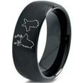 thumbnail image 1 of Tungsten Deer Staring Doe Love Engraved Band Ring 8mm Men Women Comfort Fit Black Dome Brushed Polished, 1 of 4