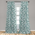 thumbnail image 5 of Ambesonne Floral Curtains, Doodle Garden Plants, Pair of 28"x84", Seafoam White Black, 5 of 5