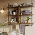 thumbnail image 5 of Bestier 41" Industrial Pipe Shelves Wall Mount, 3-Tier Floating Shelves for Kitchen Bedroom Bathroom in Rustic, 5 of 9