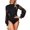 36Black, variant on Bodysuits for Women Casual Summer Printed Mesh Bubble Sleeve Patchwork Work One Piece Tops Bodysuits Basic Top Bodysuit Jumpsuit