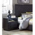 thumbnail image 6 of Bedroom Furniture 1pc: Charcoal Finish Nightstand with 2 Drawers & USB Power, Stylish Design, 6 of 7