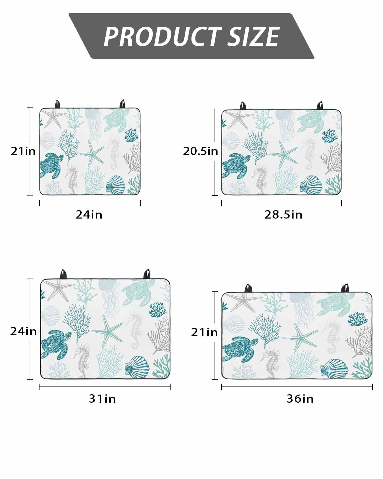 Stove Top Covers for Electric Stove, Turquoise Coastal Glass Stovetop Cover Protector, Nautical Summer Beach Coral Sea Turtle Induction Cooktop Protector Oven Mat for Kitchen Countertop 24"x21"