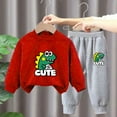 thumbnail image 3 of Odeerbi 3-10 Years Kids Boys Girls Outfits Cotton Sweatsuits Dinosaur Crewneck Sweatshirts Sweatpants Two-piece Set Children Loose Casual Pullover Sweatshirt Kids Boys Girls Clothes, 3 of 3