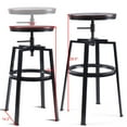 thumbnail image 2 of Costway Vintage Tabouret de Bar Réglable en Bois Métal Design Chaises de Pub Industriel Ensemble de 2, 2 of 9
