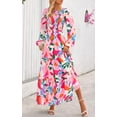 thumbnail image 5 of PRETTYGARDEN Women's Fall Dresses Long Sleeve Flowy Casual Floral Maxi Dress Crew Neck Smocked Tiered Long Dress, 5 of 7