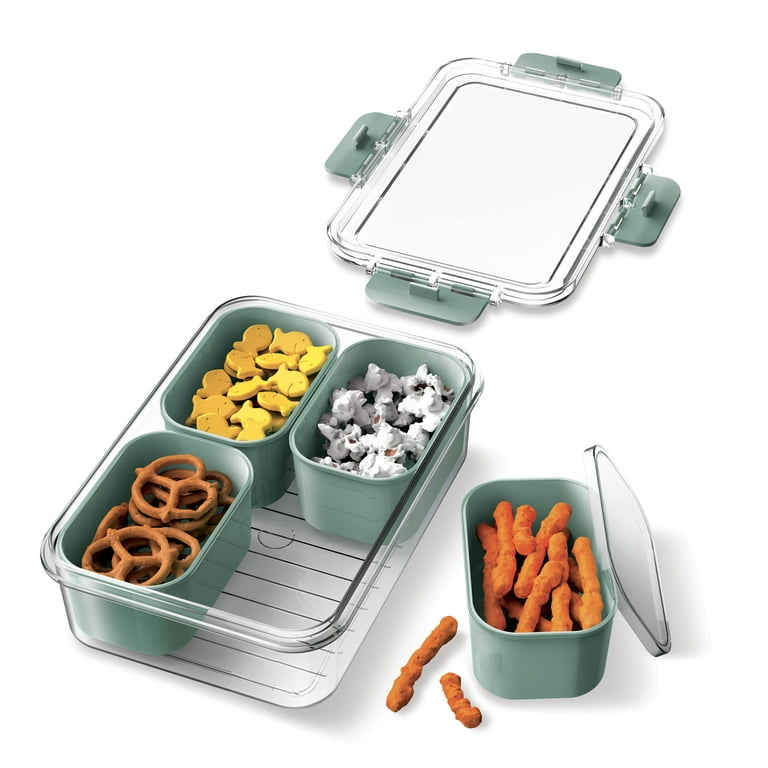 Cook with Color 4-Compartment Mini Snack Box Food Storage Carrier