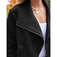 thumbnail image 3 of Women's Autumn Winter Casual Cropped Zipper Faux Leather Jacket Coat, 3 of 9