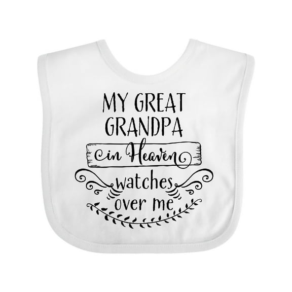 Inktastic My Great Grandpa in Heaven Watches over Me Boys or Girls Baby Bib