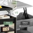 thumbnail image 6 of VECELO 39" Wood Lift Top Coffee Table, Rising Center Table with Hidden Compartment & Open Storage Shelf for Living Room, Black, 6 of 10