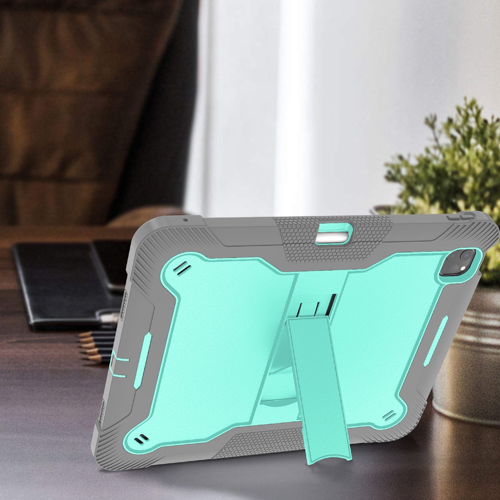 Dteck Case for iPad Pro 13 inch 2024,Heavy Duty Case 3 Layer Protection Shockproof Protective Cover Built-in Pencil Holder Kickstand for iPad Pro 13-in. (M4) 2024,Green