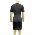 thumbnail image 6 of Gvmfive Women Sexy Plunge V Neck Short Sleeve Midi Dress Party Evening Dress, 6 of 6