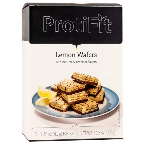 PROTIFIT - Barra de oblea alta en proteínas, 15 g de proteína, baja en calorías, baja en carbohidratos, baja en grasas, sin grasas trans, sin colesterol, compatible con proteínas ideales, 5 porciones