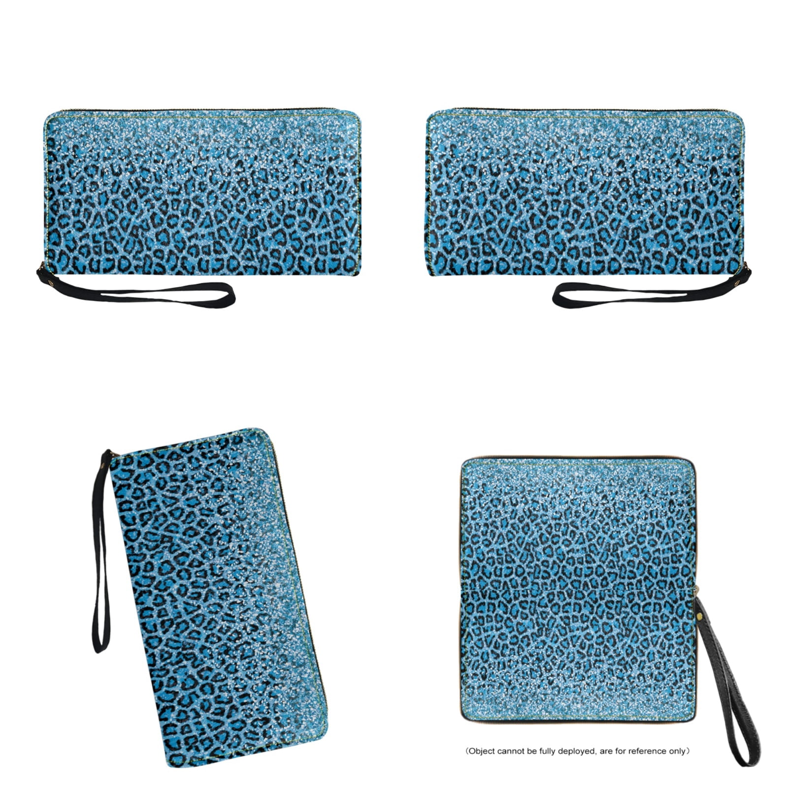 ZUXONGSY Blue Leopard Print Handbag with Matching Wallet for Women Fashion Top Handles Work Bag Shoulder Bag Satchel Handbags Portable Card Holder for Vacation Shopping