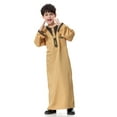 thumbnail image 4 of ANINEO Kids Thobe for Boys Arab Tobes Long Sleeve Kaftan Embroidered Robe with Pockets Arabic Abaya Clothes, 4 of 7