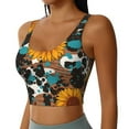 thumbnail image 2 of KLL Vintage Sunflowes for Workout Tank Tops for Women,U Back Fitness Top Built in Shelf Bras Padded Fit for Yoga Gym-Large, 2 of 8