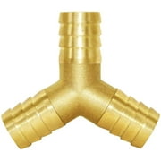 Joytube 3/4" ID Hose Barb Y Shaped 3 Way Union Fitting Intersection/Split Brass Water/Fuel/Air