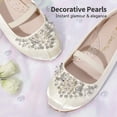 thumbnail image 4 of Zapatos Mary Jane para Niñas DREAM PAIRS con Perlas y Piedras Brillantes en Marfil, 4 of 7