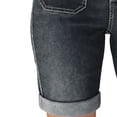 thumbnail image 6 of APEXFWDT Bermuda Jean Shorts for Women Cuffed Hem Long Denim Shorts Slim Fit Stretchy Summer Shorts,M,Black, 6 of 9