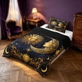 thumbnail image 2 of Homewish Mystic Sun Moon Twin Comforter Sets, Cosmos Stars Bedding Set, Gold Dark Blue, Black Reversible 2pcs, 1 Comforter and 1 Pillowcase, 2 of 6
